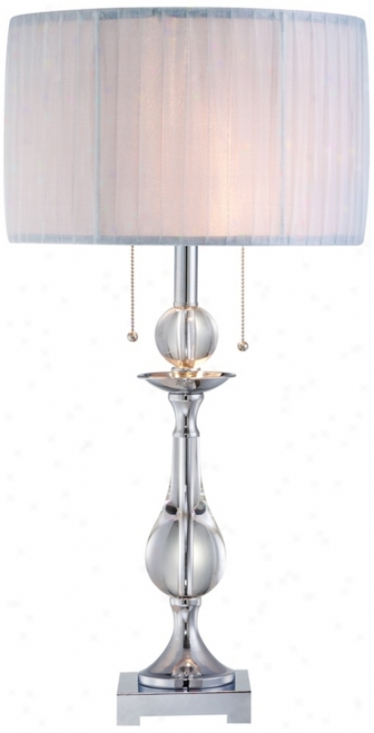 Crystal And Chrome Ribbon Wrap Shade Table Lamp (t4350)