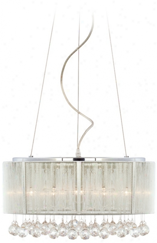 Crystal Cascade And Silver Shade 17 1/2" Wide Pendant Light (p4592)