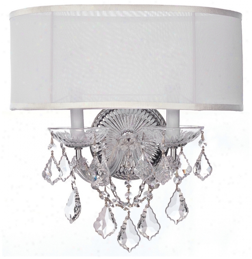 Crystorama Brentwood 2-light 15 1/2" Wide Chrome Wall Sconce (v8798)