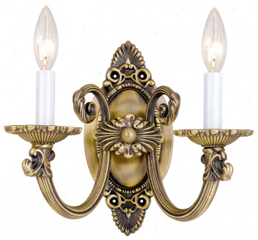 Crystorama Cast Brass 9" Remote  Two Light Wall Sconce (06146)