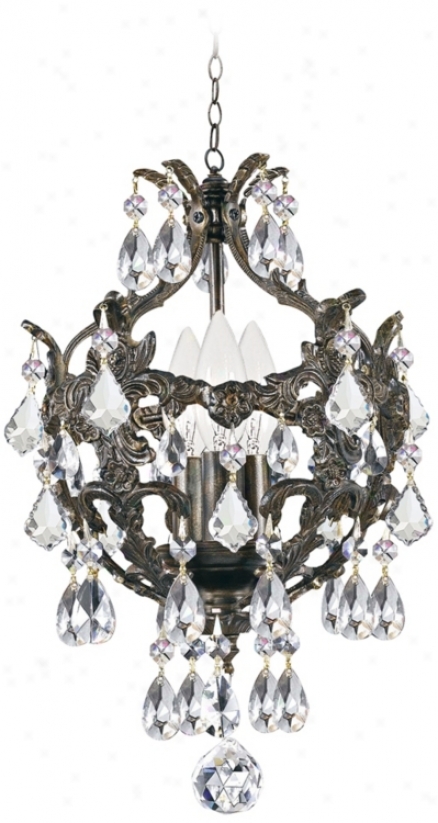 Crystorama Legacy Collection Bronze 10" Wide Mini Chandelier (9p624)