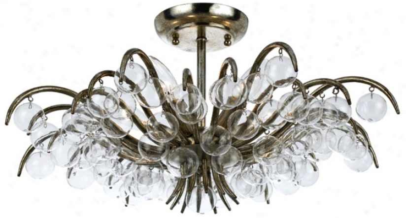 Crystoraja Metro 20 1/2" Wide Antique Silver Ceiling Light (v8812)