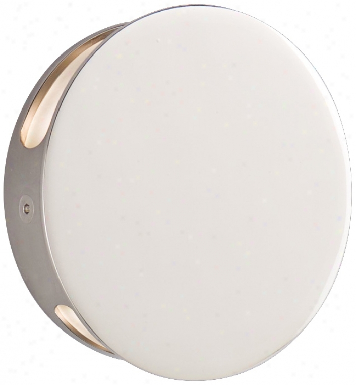 Csl Disc Double Polished Nickel 4 3/4q&uot; Wide Led Wall Light (t0091)