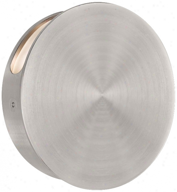 Csl Disc Satin Aluminum 4 3/4" Wide Led Wall Light (t0082)