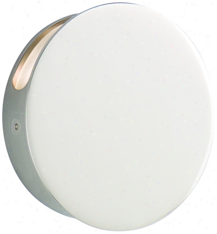 Csl Disc Sincere Polisyed Nickel 4 3/4" Spacious Led Wall Light (t0084)