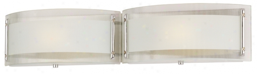 Curved Glass 24" Wide Two Light Bathroom Fixture (67060)