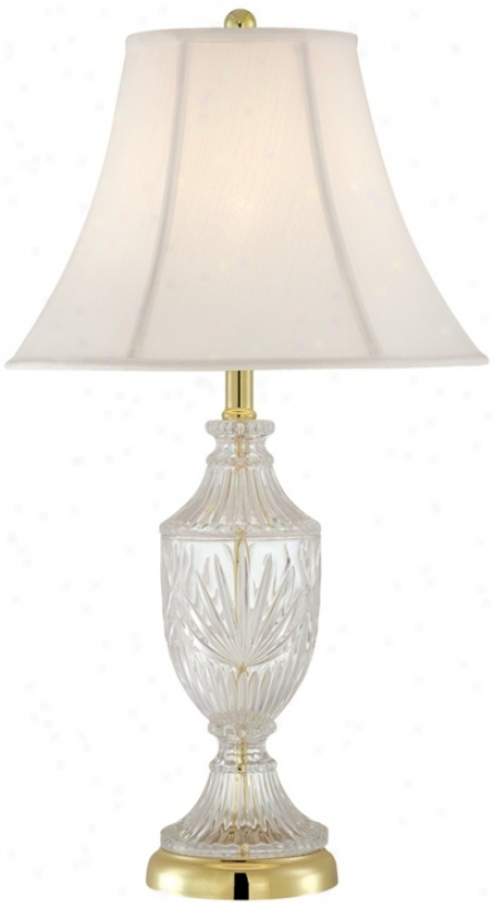 Cut Glzss Urn With Brass Accents Table Lamp (t4688)