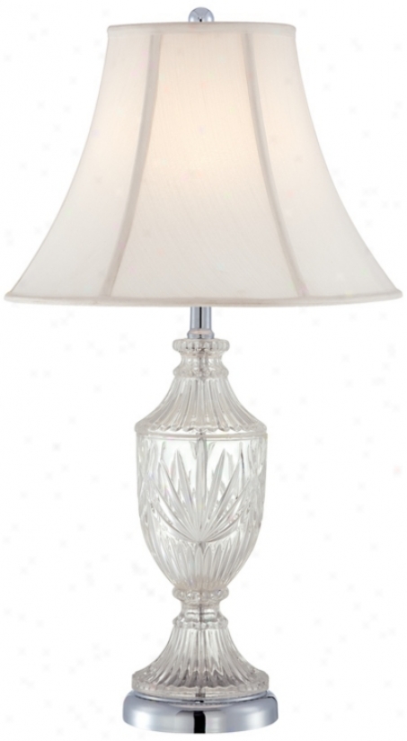 Cut Glass Urn With Chrome Accents Table Lamp (t4687)