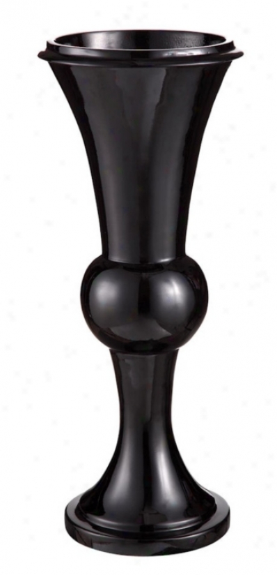 Cypress Hivh Gloss Ebony Vase (t2289)