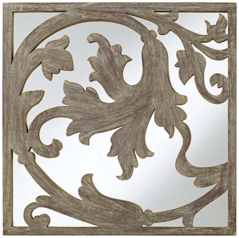 Dancing Flower Cut-out 21" Square Wall Mirror (n6892)