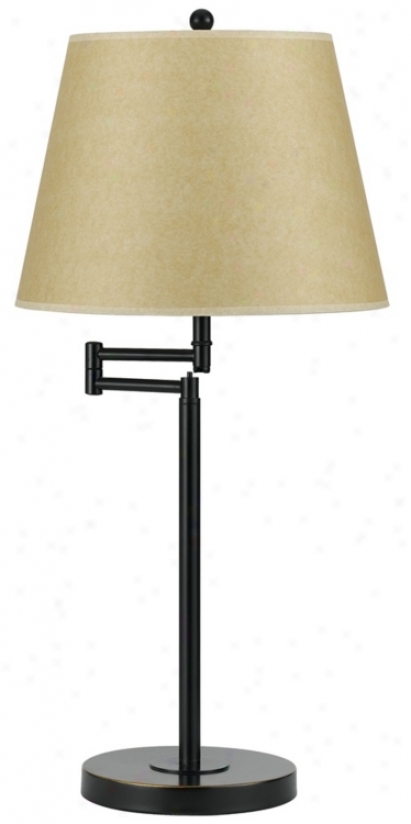 Dark Brown Finnish Metal Swing Arm Desk Lamp (t8616)