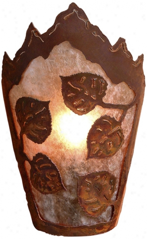 Decatur Collection Aspen Leaf 1&0quot; High Wall Sconce (j0442)