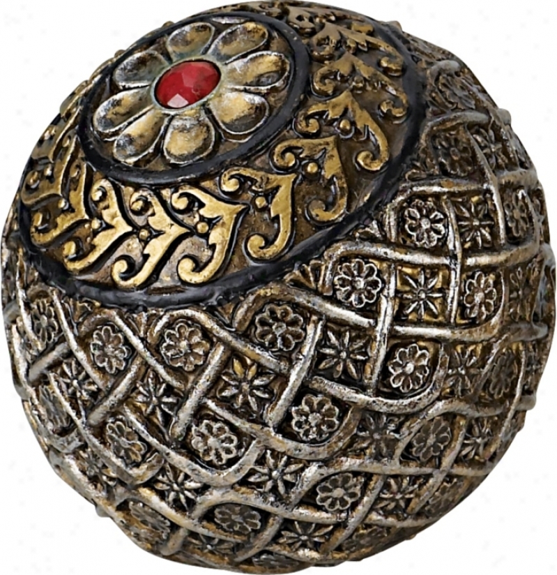 Decorative Metwllic Gold Silver Accent Ball (64716)