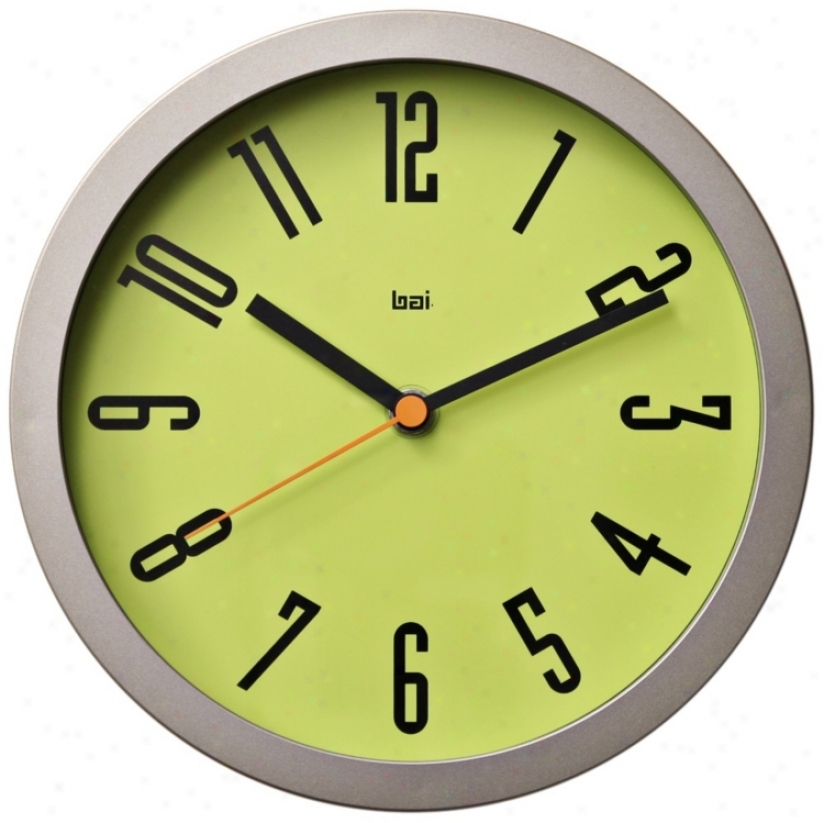 Designer Studio Cyber 8" Wide Chartreuse Modern Wall Clock (v5328)