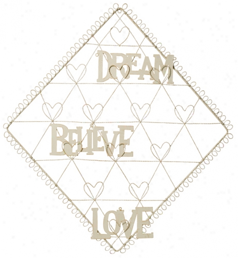 Diamond With Hearts Dream, Believe, Love Card Holder (n6949)