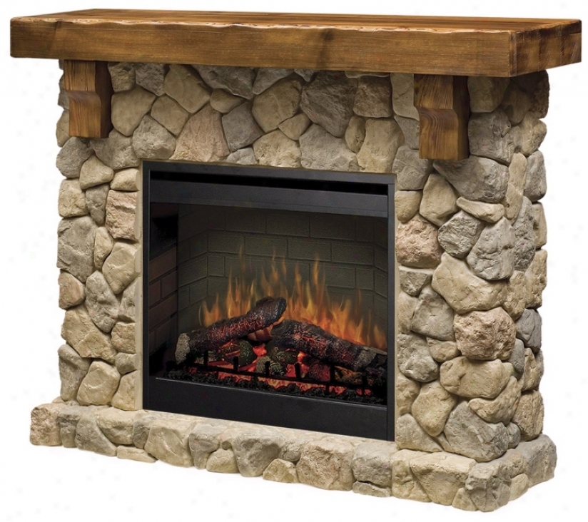 Dimplec Fieldstone Rustic Lightning-like Fireplace (r1616)