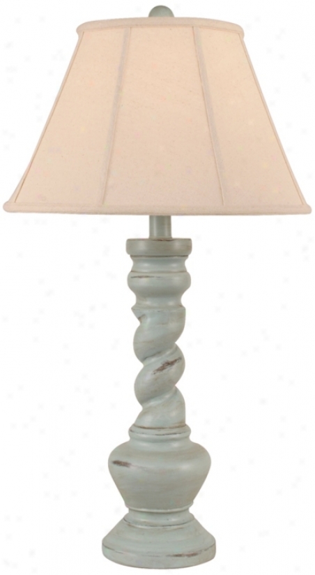 Distressed Atlantic Grey Twisted Shameful Table Lamp (p3986)