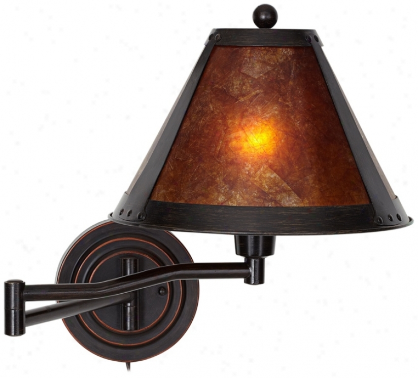 Distressec Bornze Mica Shade Swing Arm Wall Lamp (u2871)