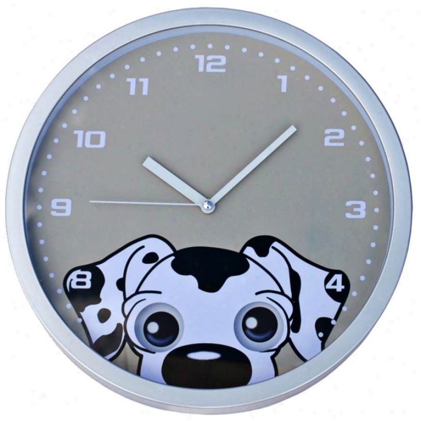 Dog Eye Pend8lum 12" R0und Wall Clock (p8957)