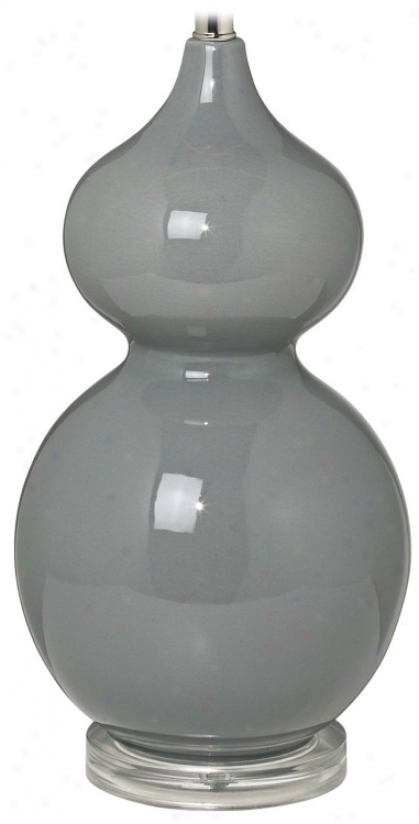 Double Gourd Slate Grey Ceramic Table Lamp Base (t5902)