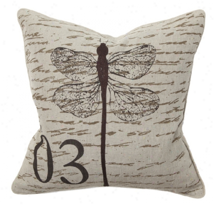 Dragonfly Scrip Throw Pillow (r7918)