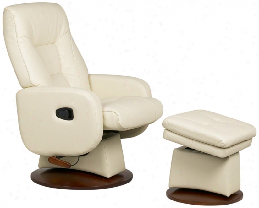 Duo Collection Vanilla Swivel-glider-recliner With Ottoman (p7558)