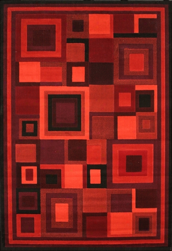 Econox Collection Dark Room Red Area Rug (j2092)