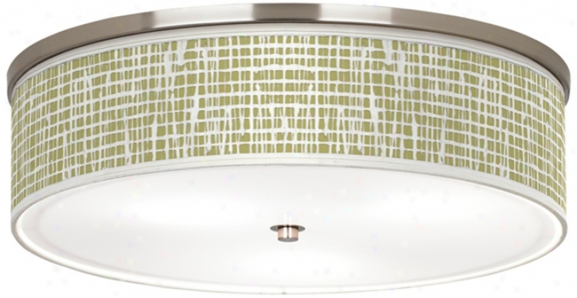 Ecru Screen Linen Nickel 20 1/4" Wide Ceiling Light (j9213-t9326)