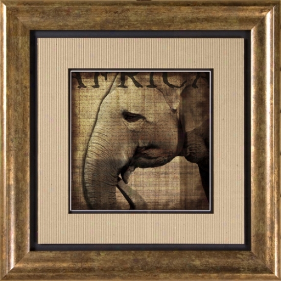 Elephant I Print Under Glass 20 1/2" Square Wall Arg (h1918)