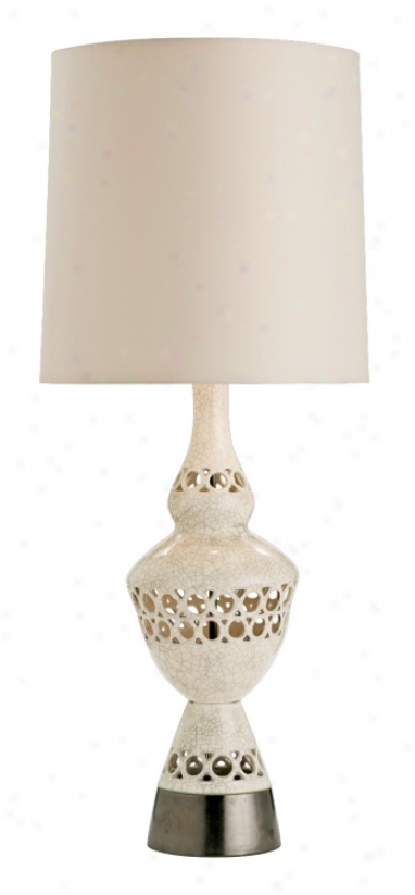 Elexis Stained Crackle Porcelain With Putty Table Lamp (m6065)