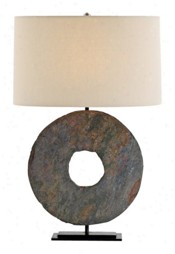 Emerson Slate And Natural Iron Table Lamp (m6069)