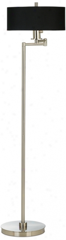 Energy Efficient Brushed Steel Swing Arm Floor Lamp (13024-m2468)