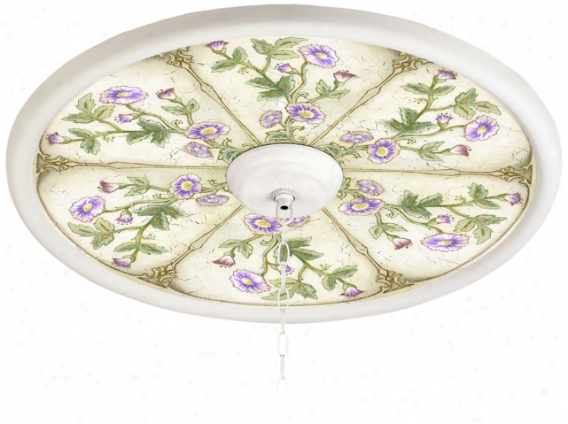 English Garden Lavender 24" White 4" Opening Medallion (943330-h3656)