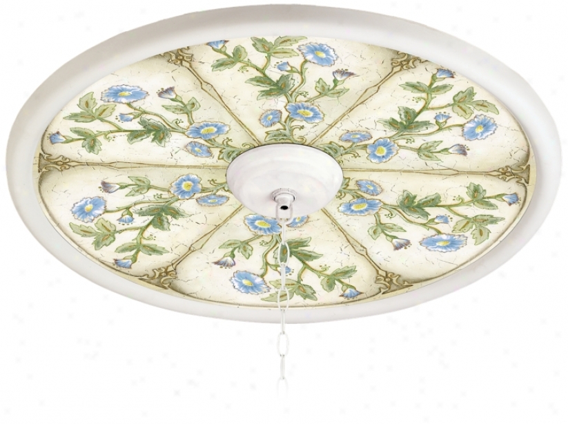 English Garden Sky 24" Wide White 4" Opening Medallion (94330-h3675)