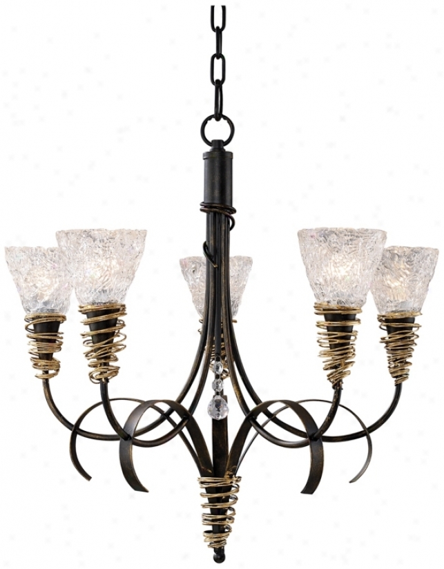 Equinox Black And Gold Finish 5-light Chandelier (m5342)