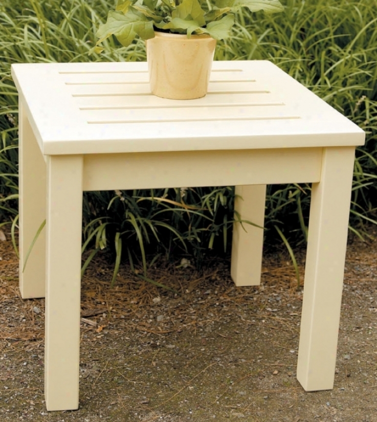 Eucalyptus Antique Ivory Outdoor Side Table (m7935)