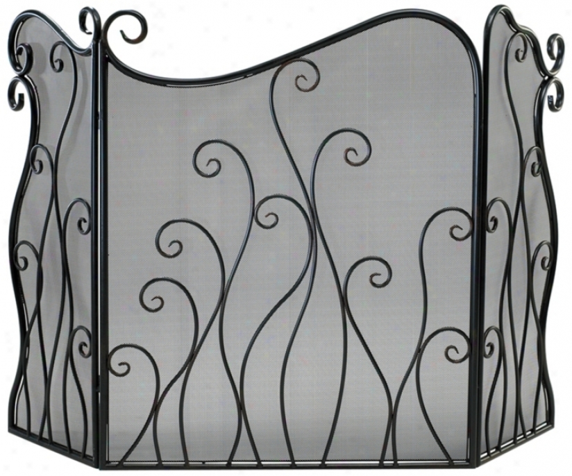 Evalie Brown Iron Fire Screen (r0706)