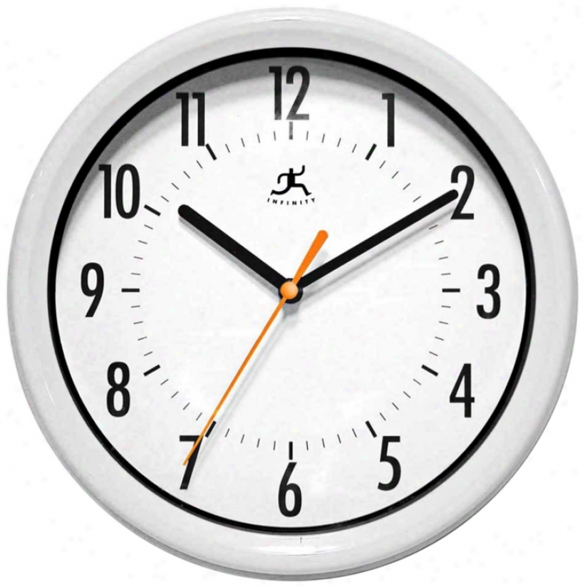 Facile White 8 1/4" Wide Wall Clock (j4641)