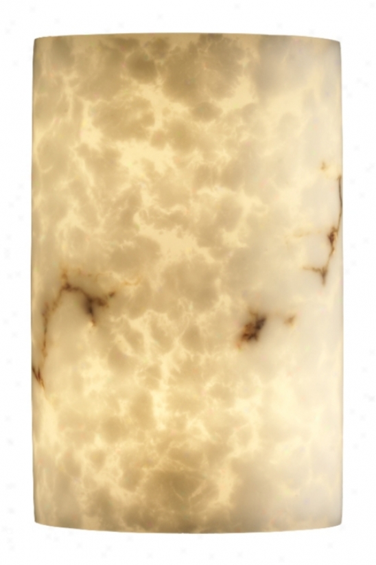 Faux Alabaster Large Cylinder Wall Sconce (01125)