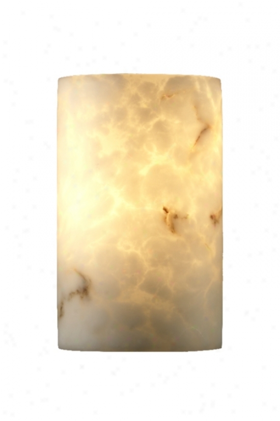 Faux Alabaster Small Cylinder Wall Sconce (01079)