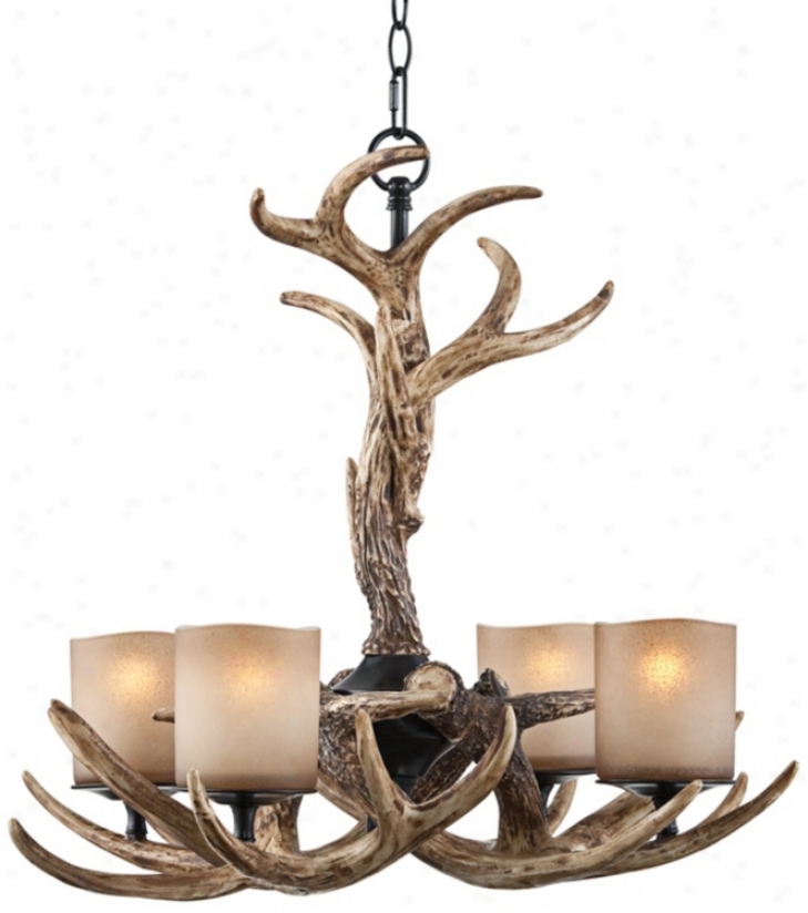 Faux Antler 26" Wide 4-light Chandelier (t8431)