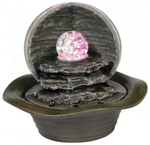 Faux Stone Crystal Ball Light Indoor Fountain (g2603)