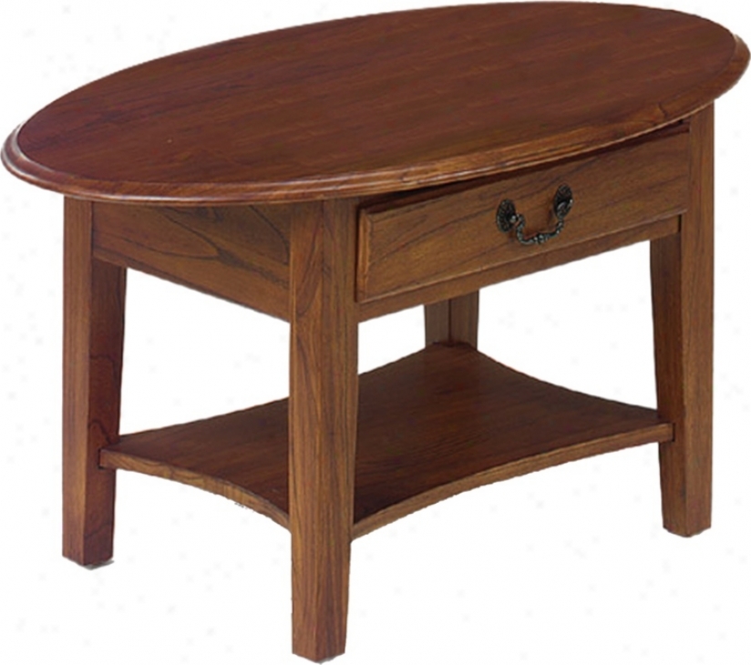 Favorte Finds Medium Oak Finisb Oval Coffee Table (k3092)