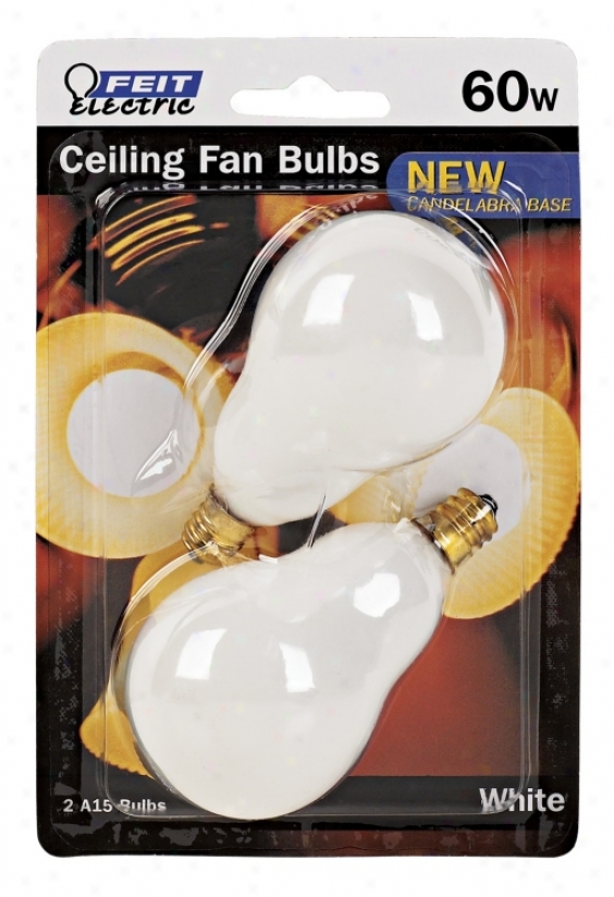 Feit 2-ppack 60 Watt Candelabra Base Ceiling Fan Light Bulbs (86053)