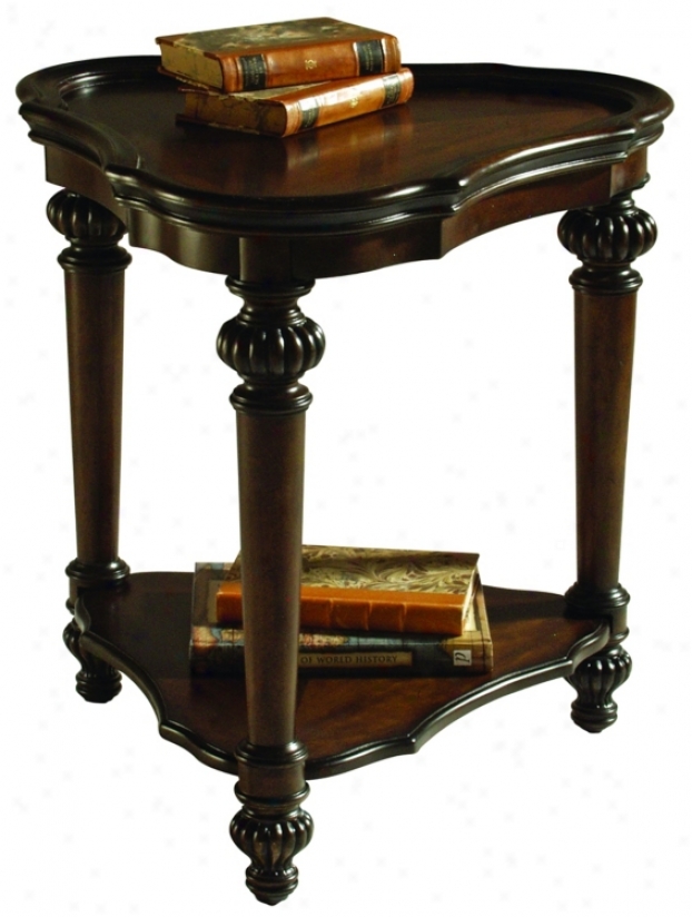 Ferndale Carved Wood Accent Table (h0821)