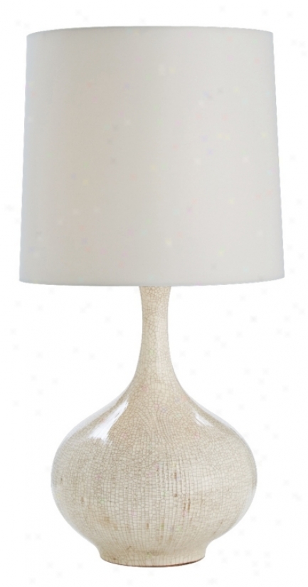 Feye Stained Ivory Crackle Porcelain Table Lamp (m6063)