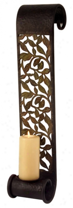 Filigree Iron Leaf Sconce (m8432)