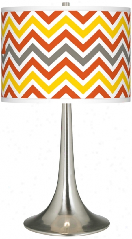 Flame Zig Zag Giclee Trumpet Table Lamp (r1676-w3594)