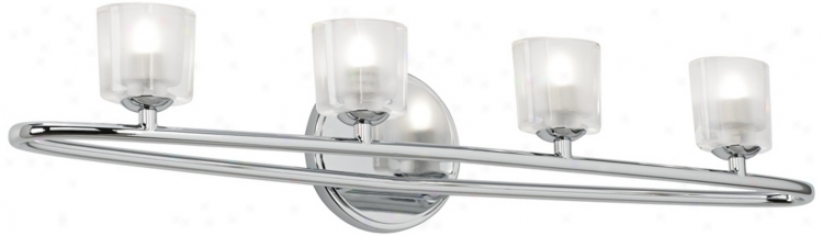 Floating Oval 28 1/2" Wide Chrome And Glass Bathroom Light (u8937)