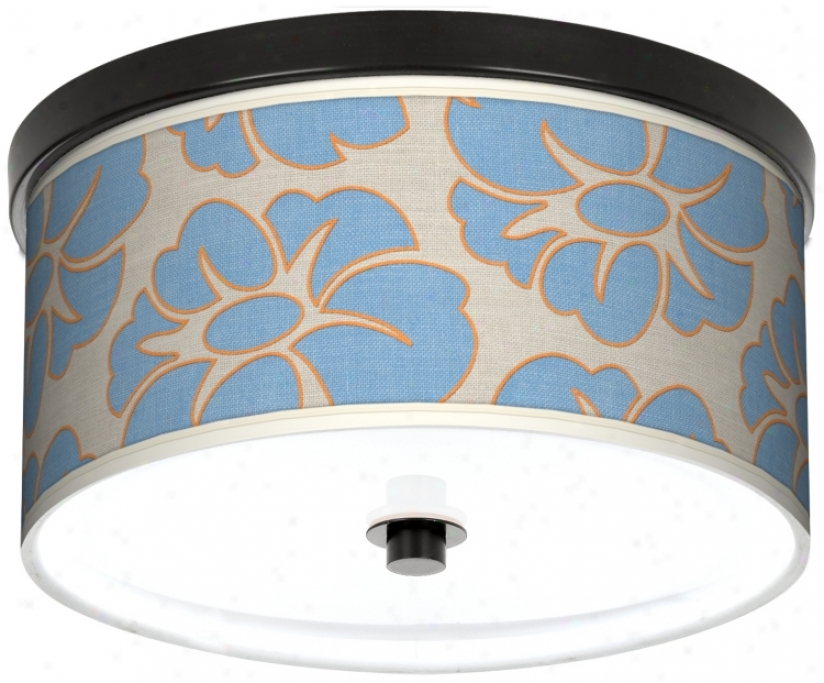 Floral Blue Silhouette Giclee 10 1/4" Wide Ceiling Light (k2833-t5711)